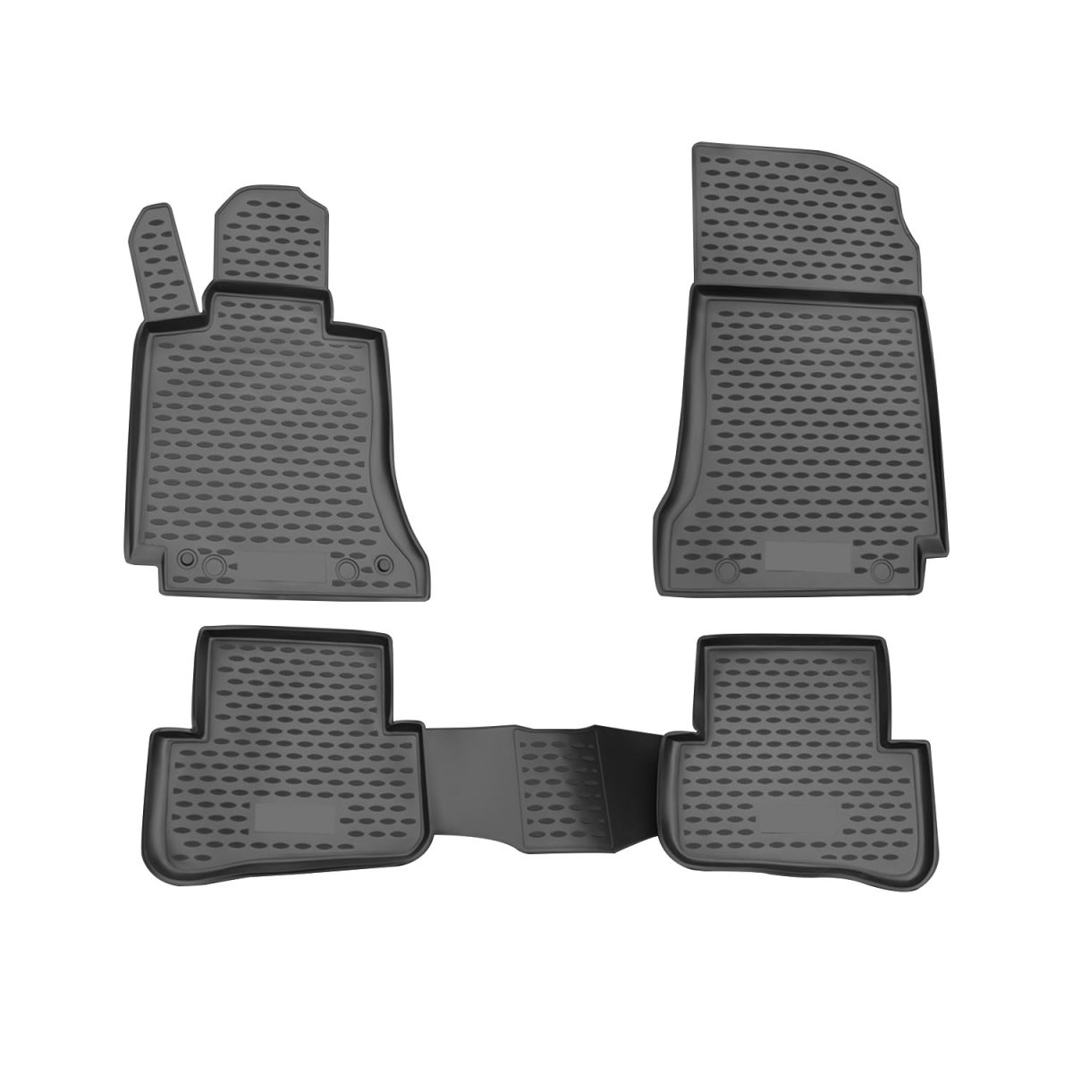 Mercedes C Class W204 Floor Mats - Omac - Rubber TPE - Black - '07-'14 Mercedes C Class W204 Floor Mats - Omac - Rubber TPE - Black - '07-'14